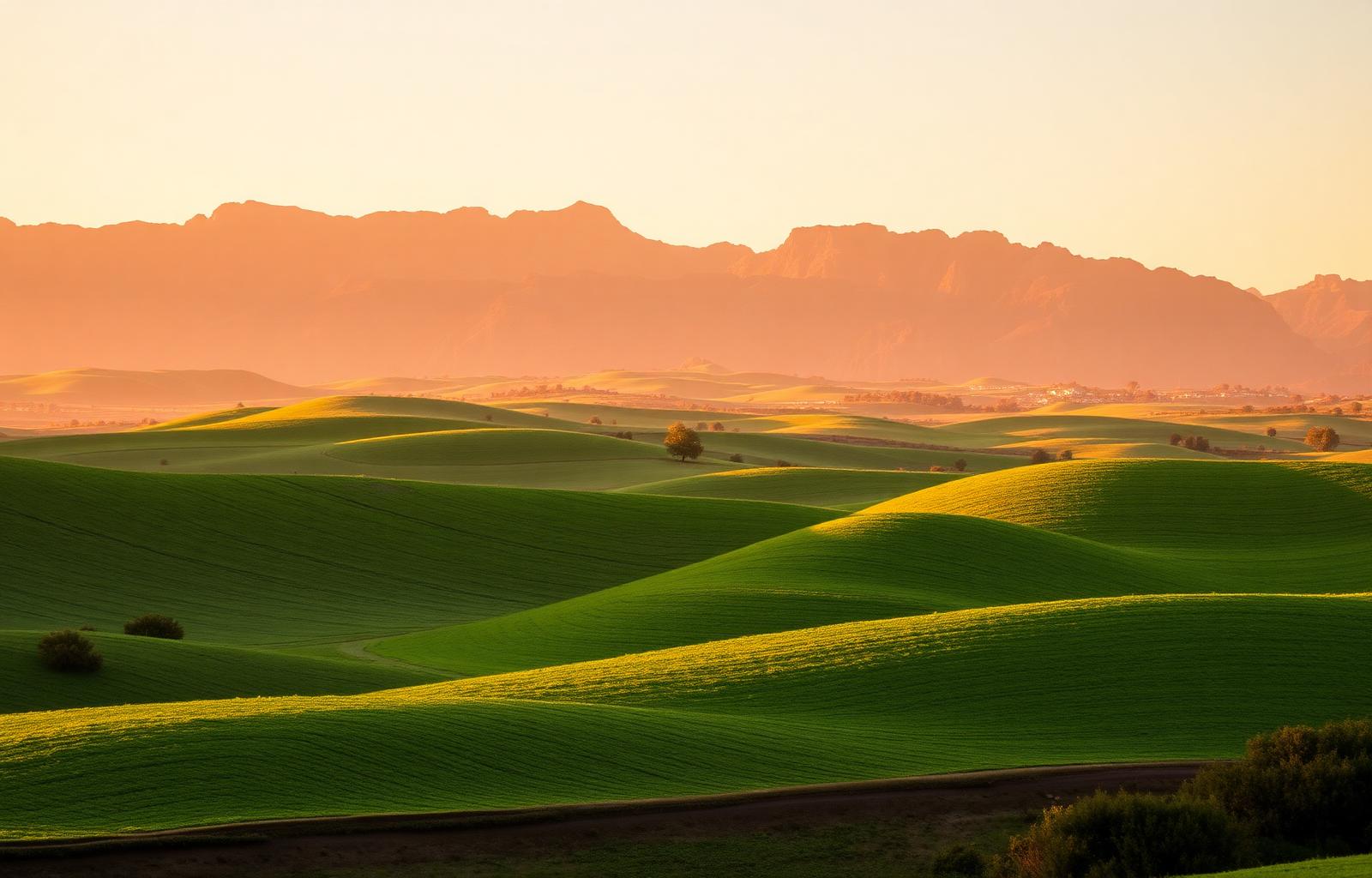 Farm at golden hour